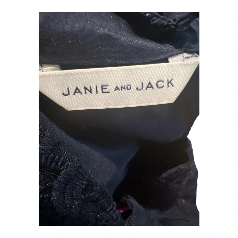 Janie and Jack Elegant Navy Blue Lace Jumpsuit Girls Size 7
